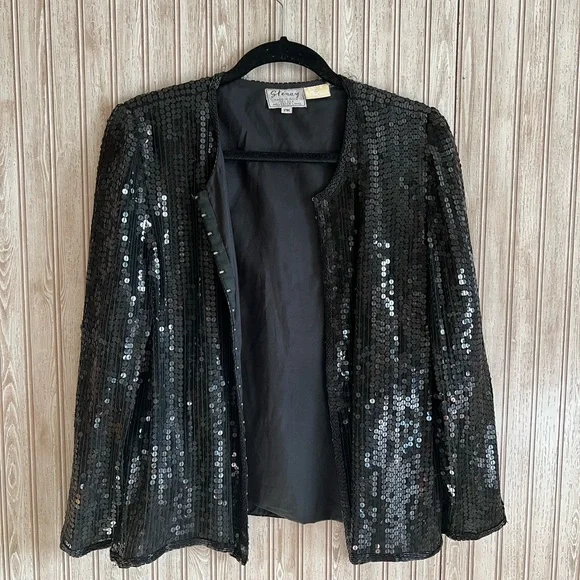 Vintage Black Sequin Jacket